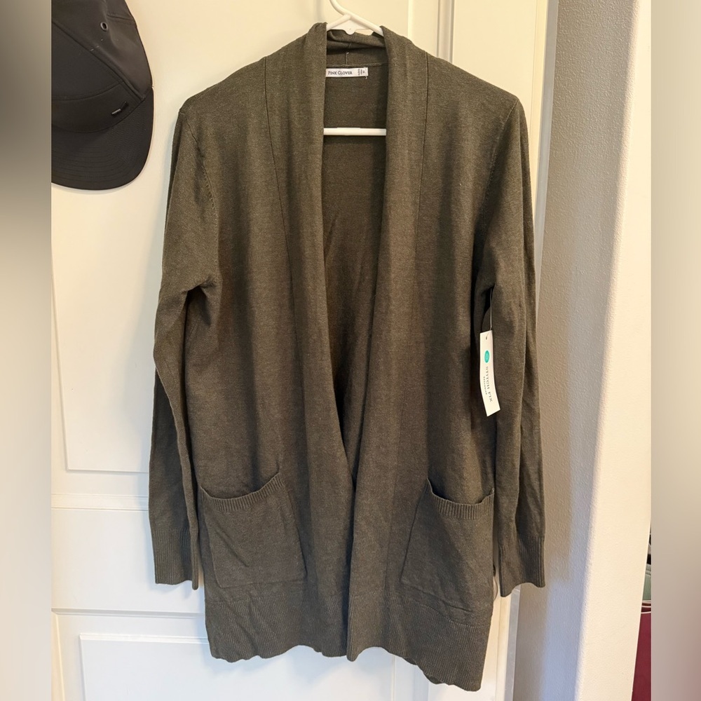 NWT Pink Clover Stitchfix Open Front Cardigan Olive Green size M